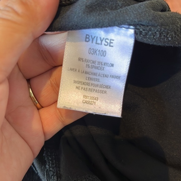 Bylyse leggings with “leather” strip down sides- size small women’s - black - Picture 6 of 6